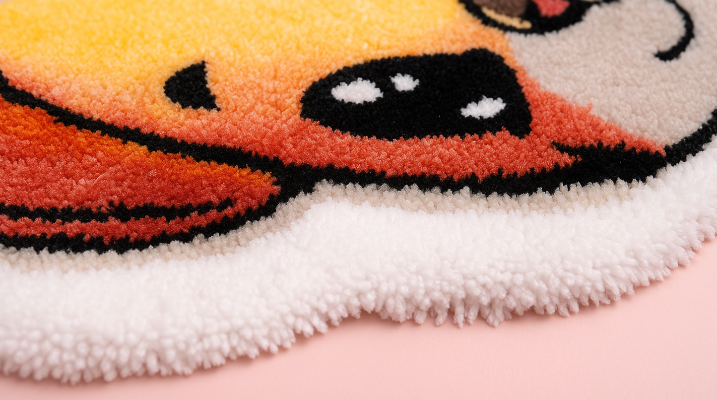 Playful animal shaped rug for dorm or cozy nook