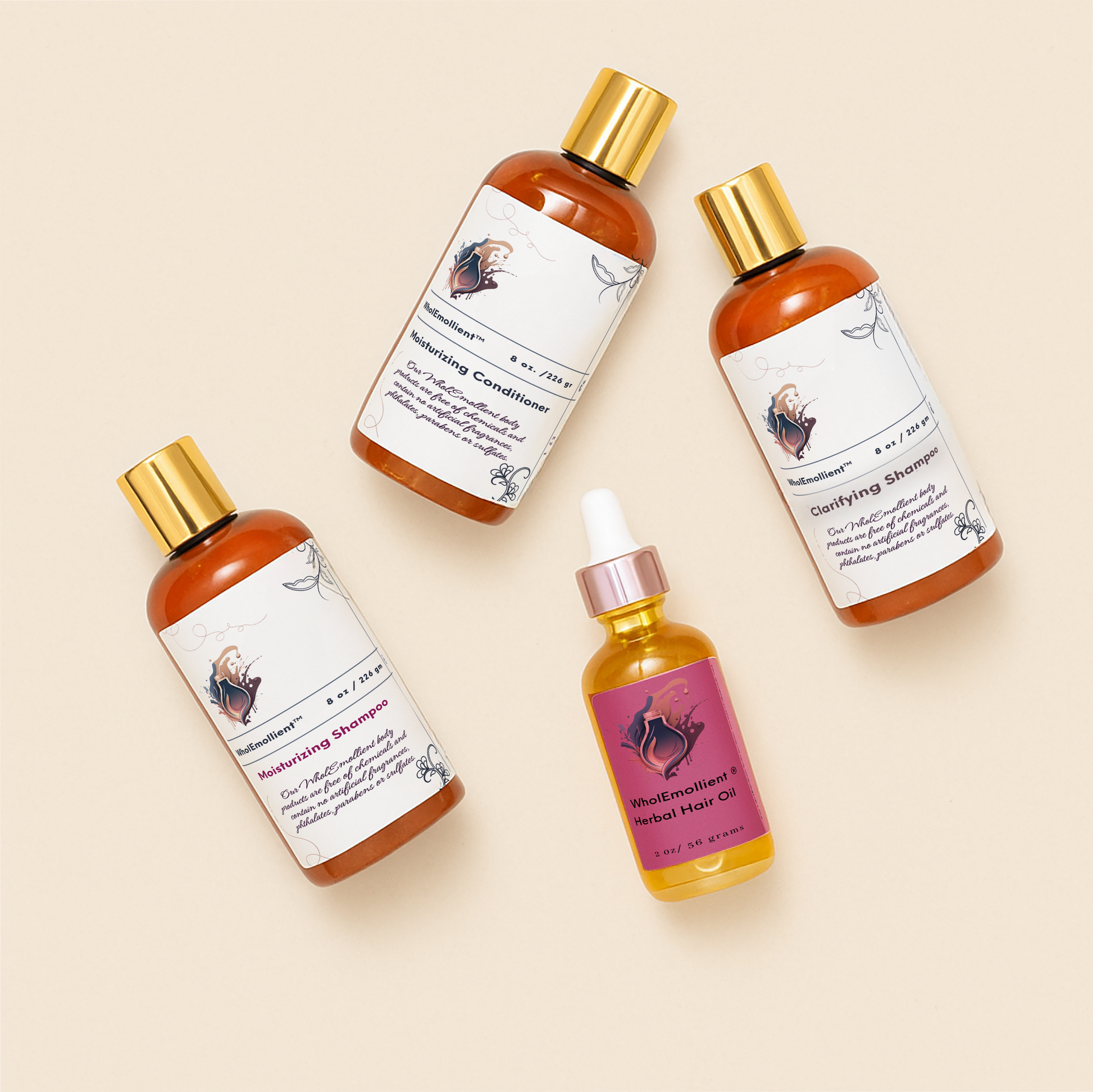 WholEmollient Hair Care Bundle with Rosemary Herbal Hair Oil 