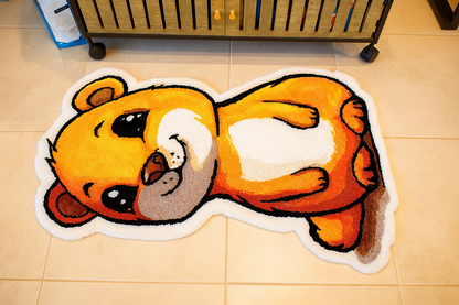 Soft tufted yarn rug in prairie dog shape – kids’ room décor