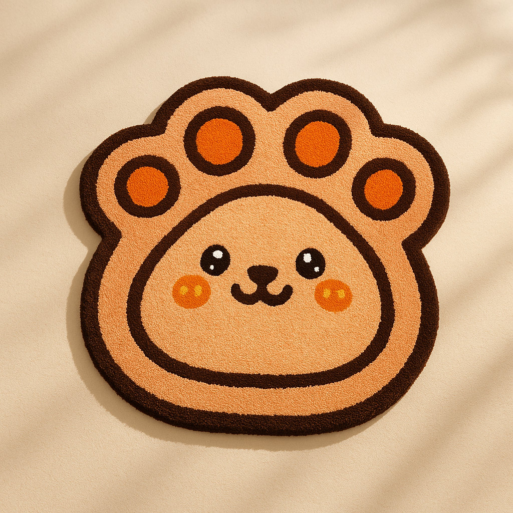 Hand Tufted Paw Print Area Rug 