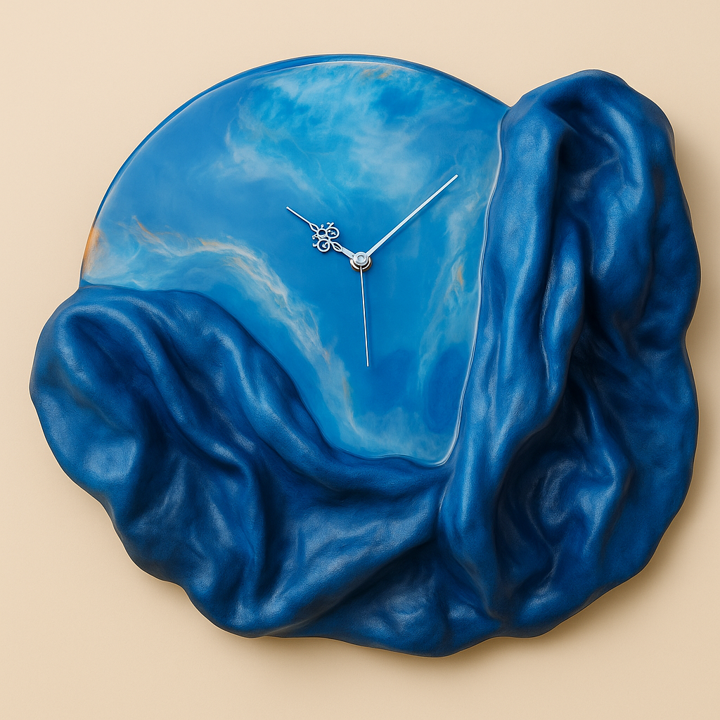 Blue Wall Clock Art 